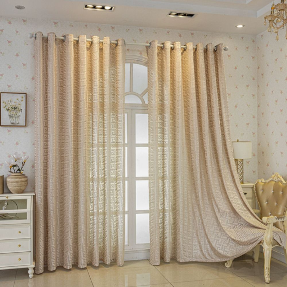 Imperial Maze Embroidered Curtain | Velvet-Touch, Light-Filtering