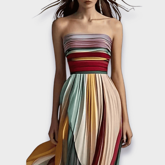 Edith Women's Pleated Maxi Dress - styled view