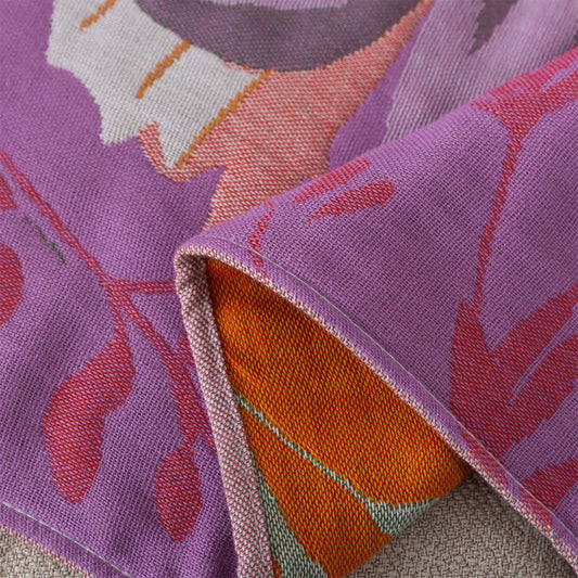 Cotton Gauze Bath Towel | Floral on Purple