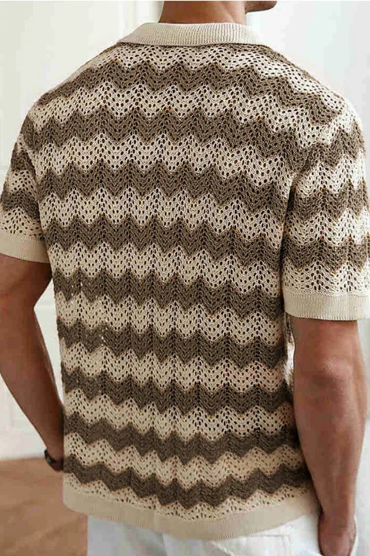 Tristan Men's Crochet Shirt - styled view