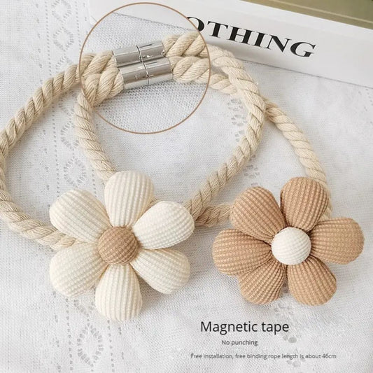 Delicate Flower Magnetic Curtain Tie Backs | No-Drill, 2-Pack