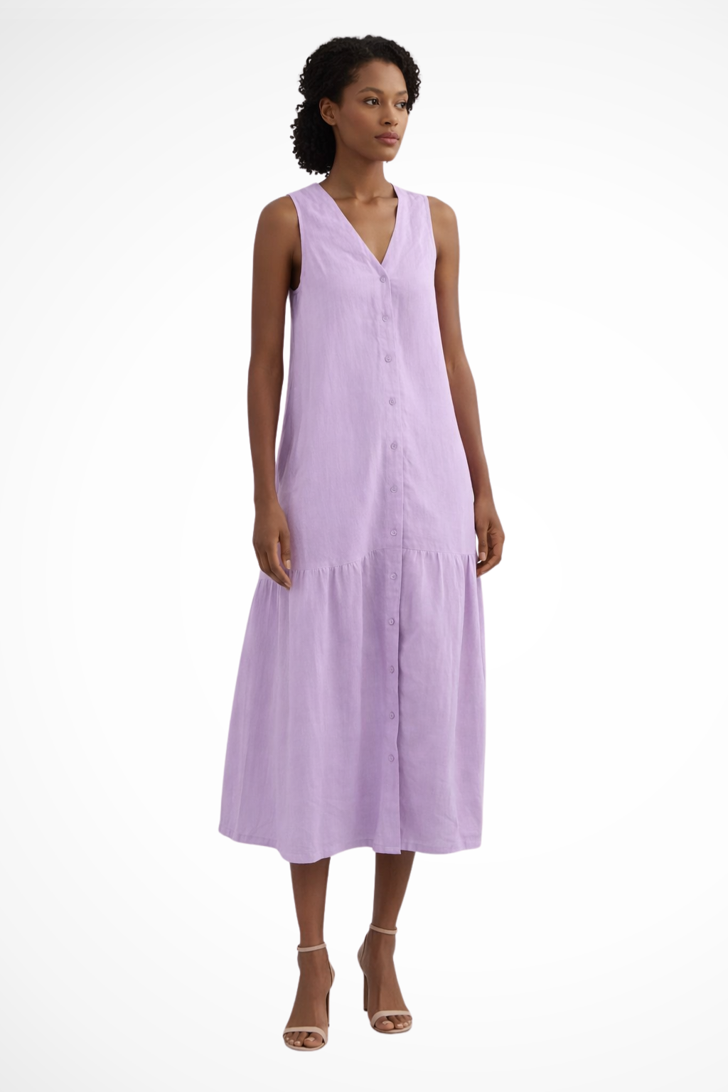 Anaïs Women's Linen Maxi Dress - close-up detail