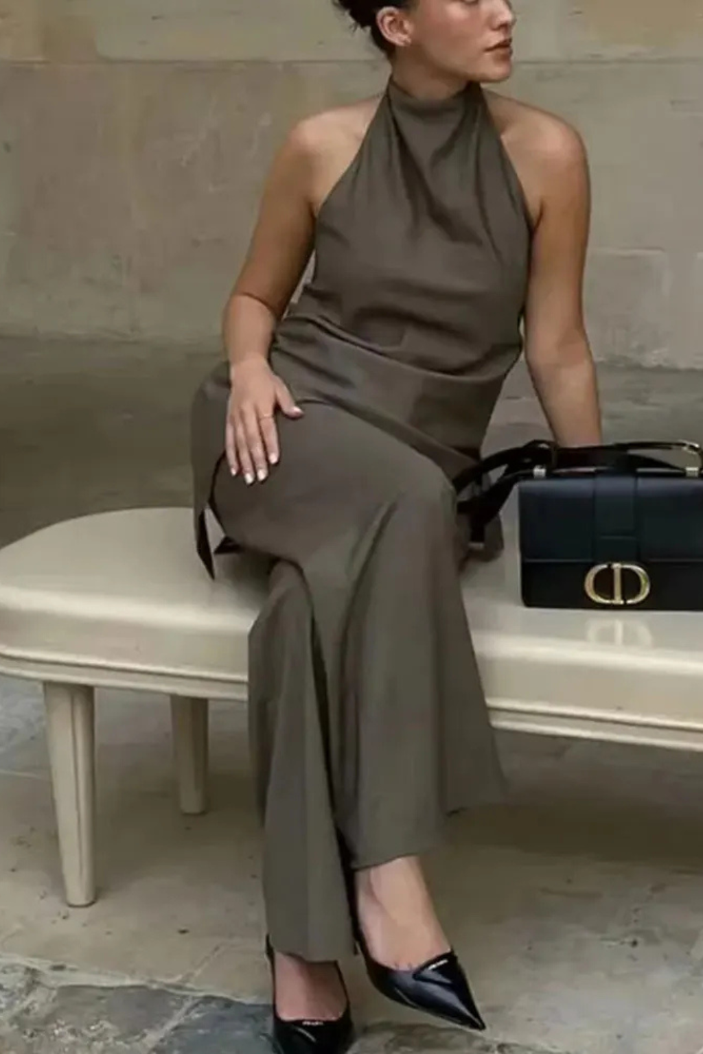Clara Women's Wide Leg Trousers - close-up detail