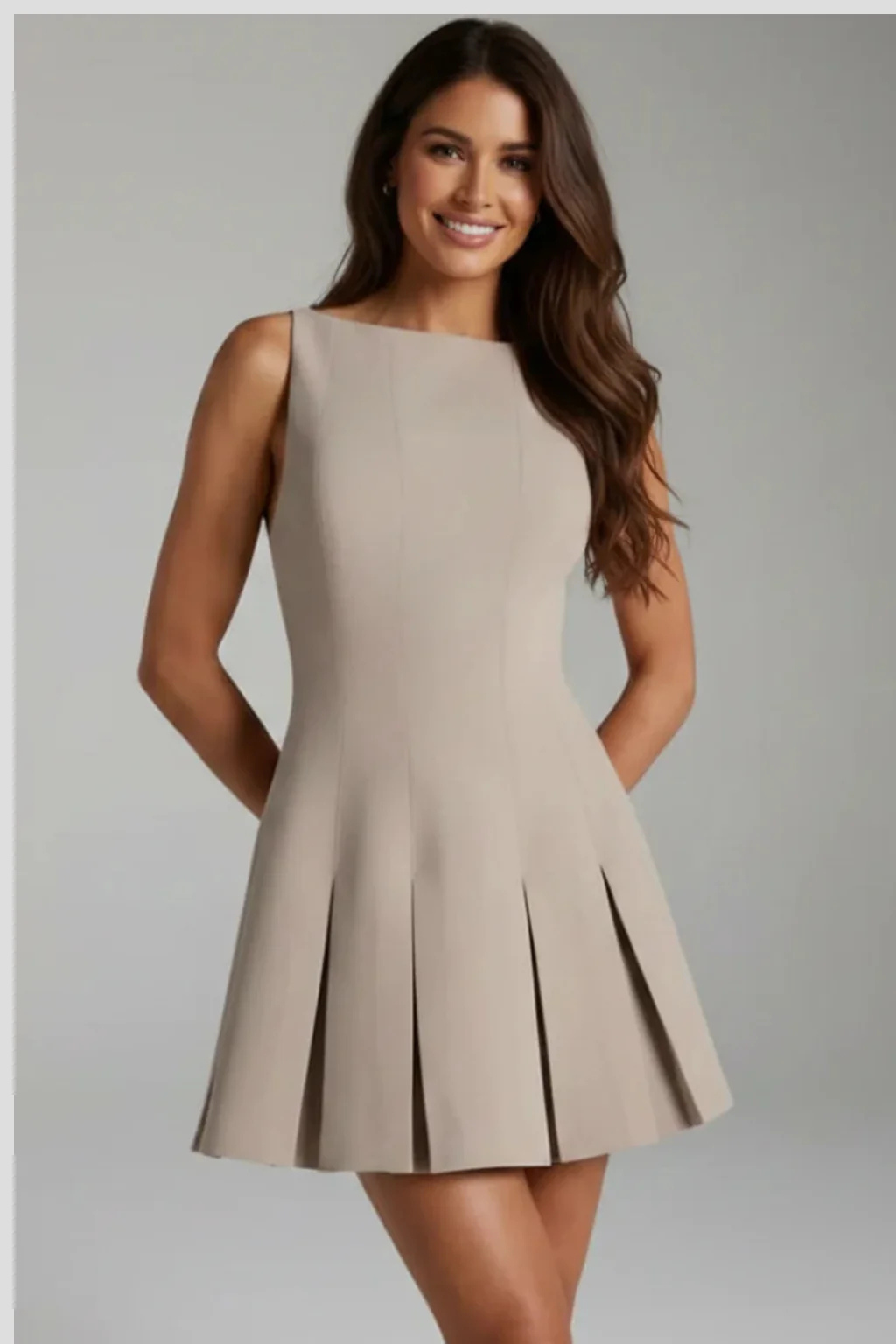 Imogen Women's Pleated Mini Dress - flat lay