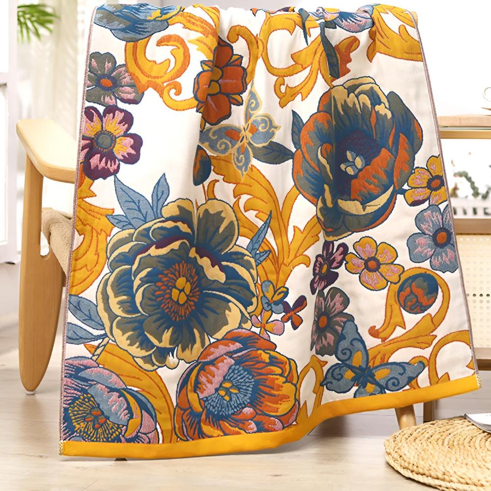 Reversible Cotton Bath Towel | Blooming Floral