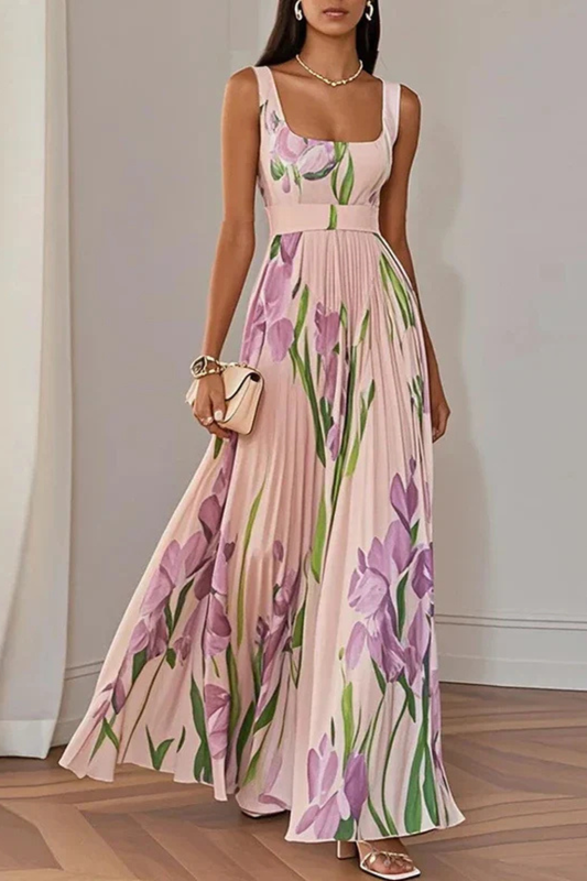Mira Women's Pleated Maxi Dress - styled view