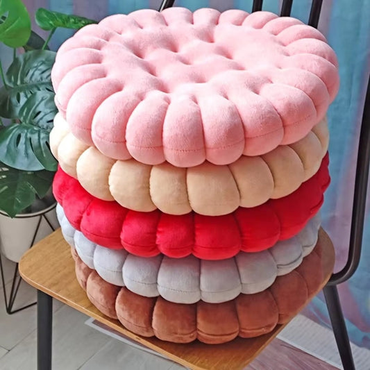 Biscuit Puff Comfort Cushion | Plush Foam Fill, Playful Shape