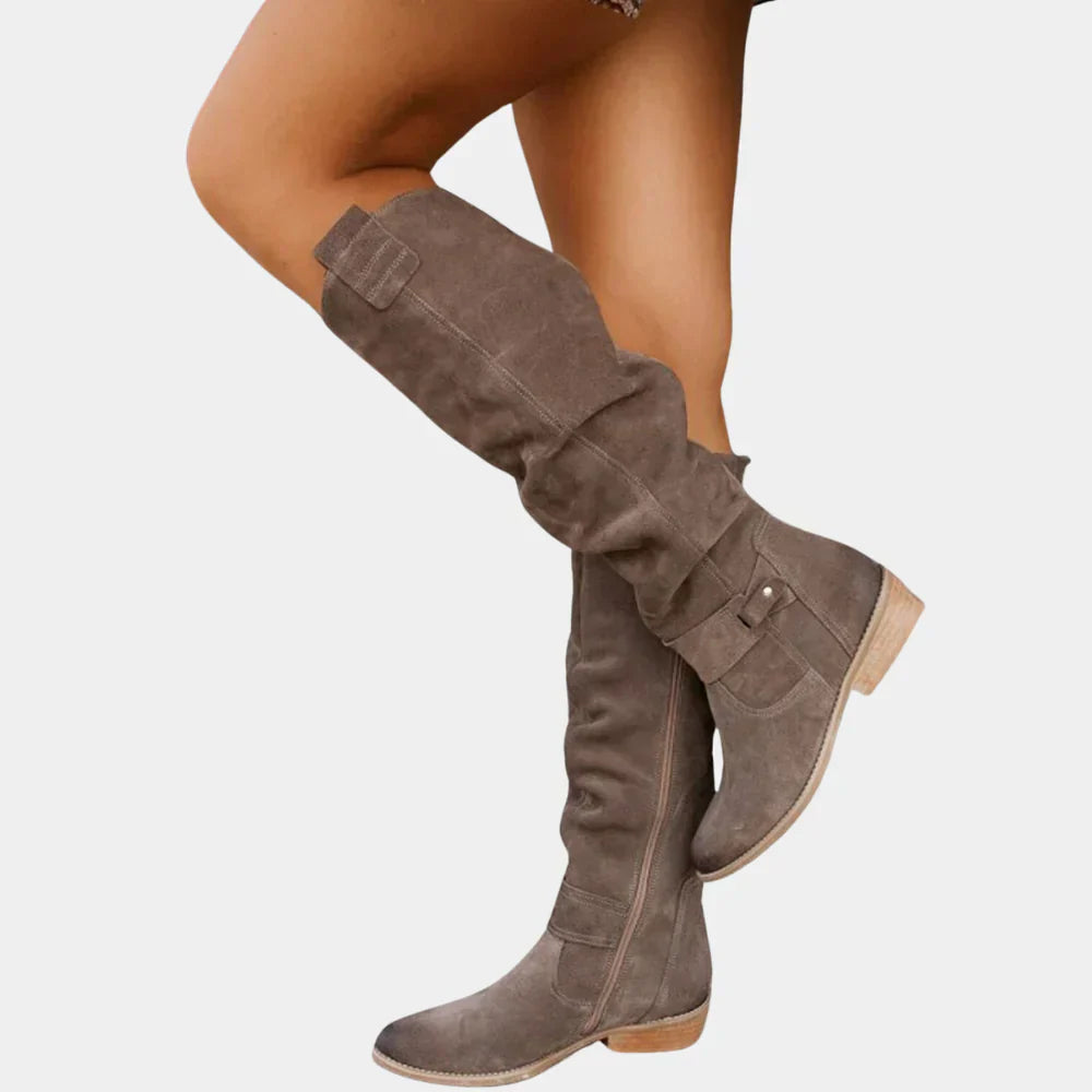 Bottes Hautes pour Femme Aria | Design Zippé d'Hiver, Élégance Chaleureuse