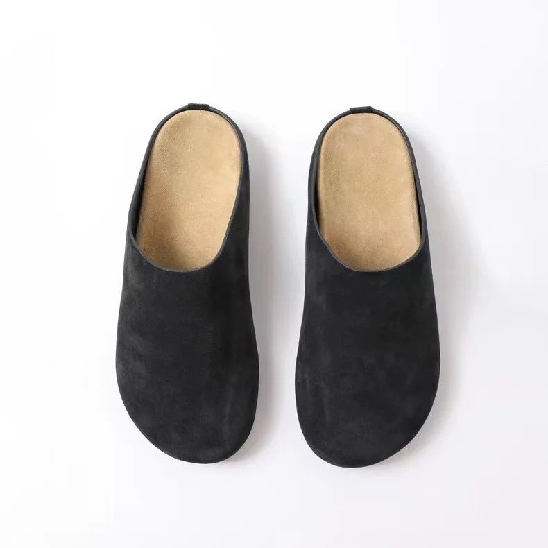 Uma Women's Suede Slippers - styled view