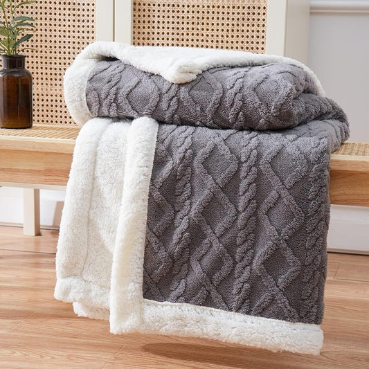 Cozy Haven | Reversible Sherpa Blanket with Plush Fleece | Soft & Versatile for Year-Round Comfort 1