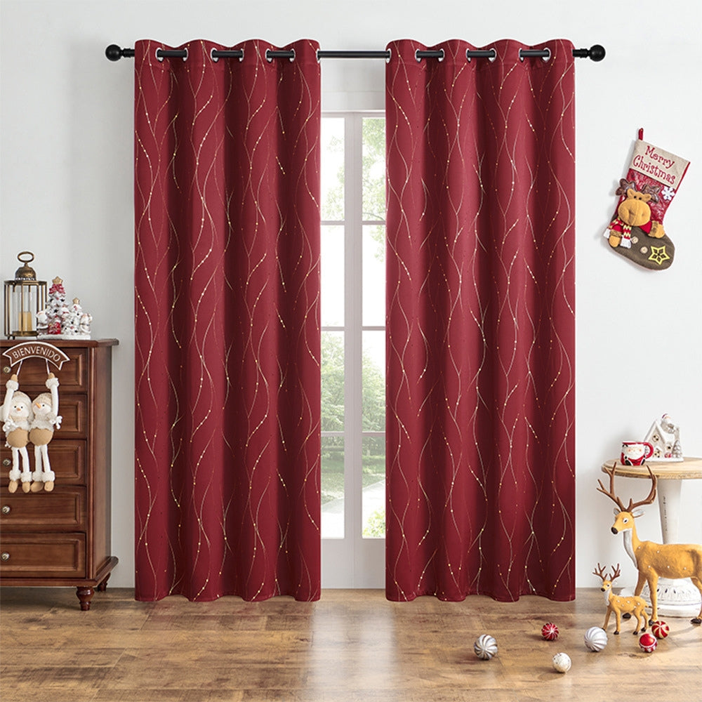 Gleam Chic Blackout Curtain | Wave Sheen, Grommet Top