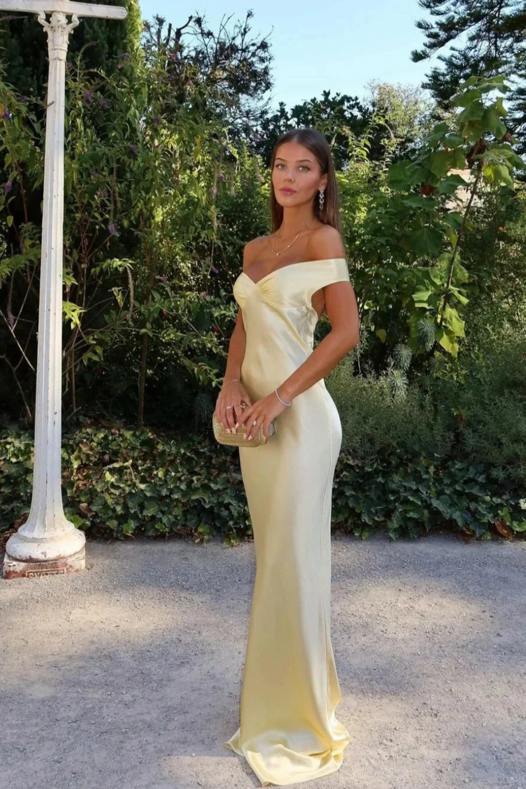 Ottilie Women's Satin Maxi Dress - styled view