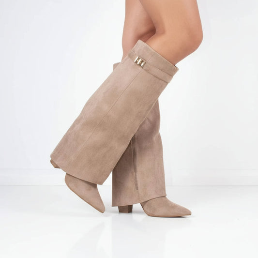 Bottes hautes pour femme Nena | Large ouverture en haut, talon bloc