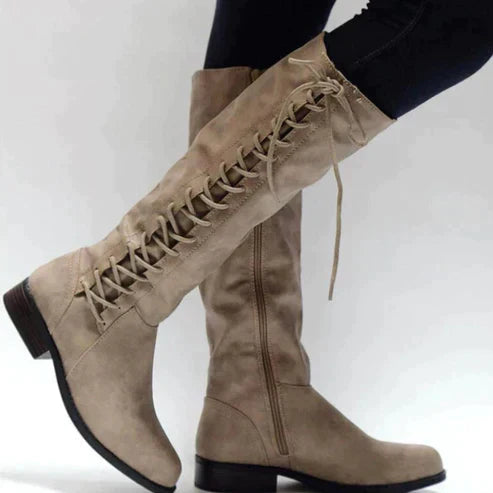 Tilda Women's Knee-high Boots - fabric and finish detail