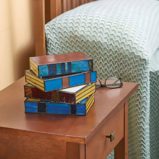 LiteraryGlow | Charming Handcrafted Stained Glass Table Lamp 1