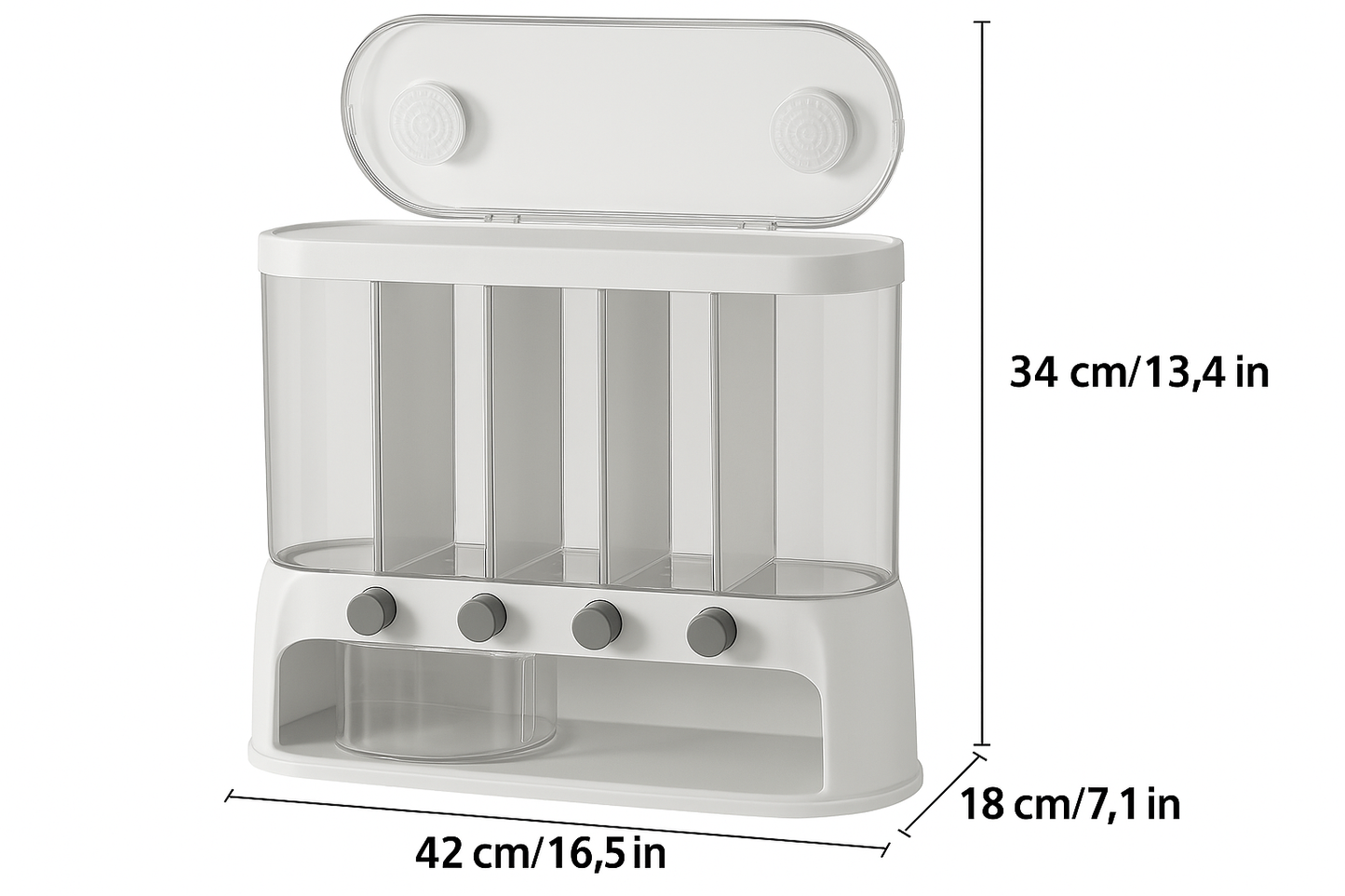 Multi-Compartment Airtight Kitchen Storage Container for Pantry Organization – Clear Food Storage for Grains and Spices 4
