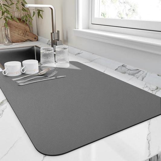 Quick Dry Kitchen Dish Mat – Highly Absorbent Diatomite for Fast Drying 1