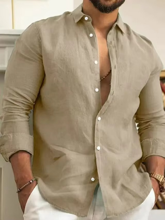 Ellis Men's Linen Shirt - styled view