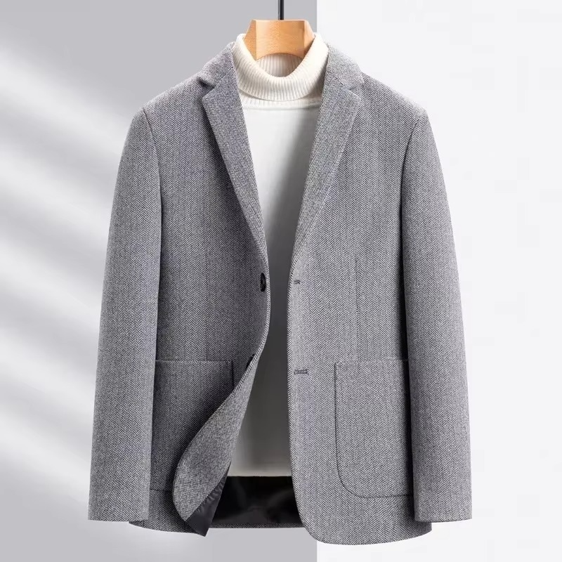 Ivor Men's Blazer - fabric and finish detail
