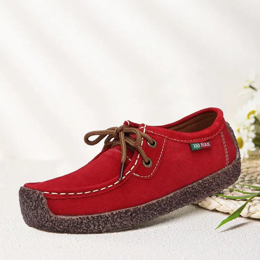 Wren Women's Suede Flats - styled view
