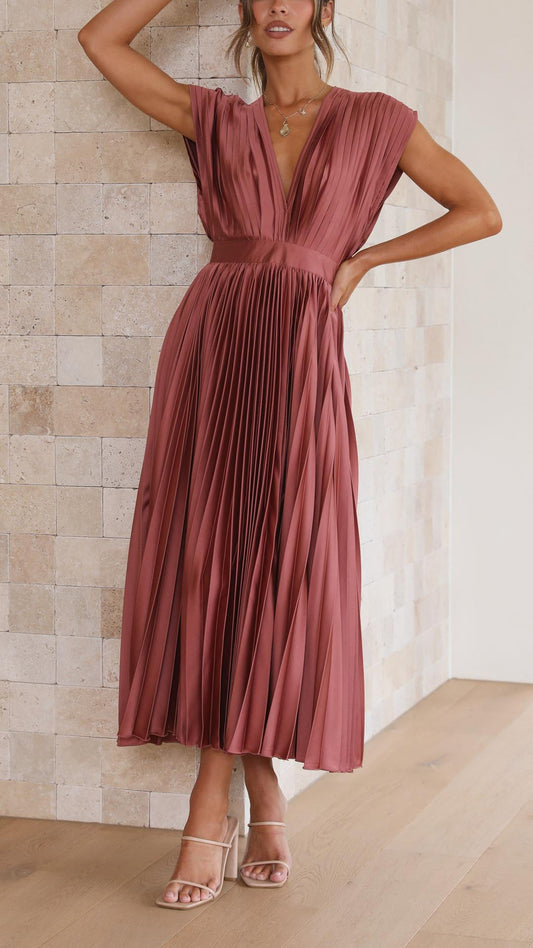 Colette Women's Pleated Maxi Dress - styled view