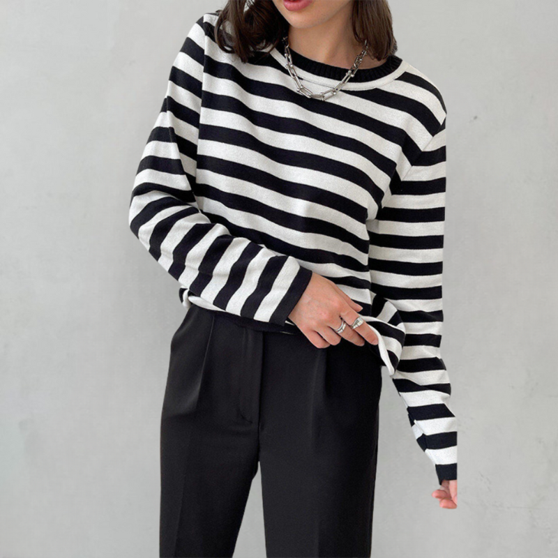 Rosa Women's Striped Sweater - front view
