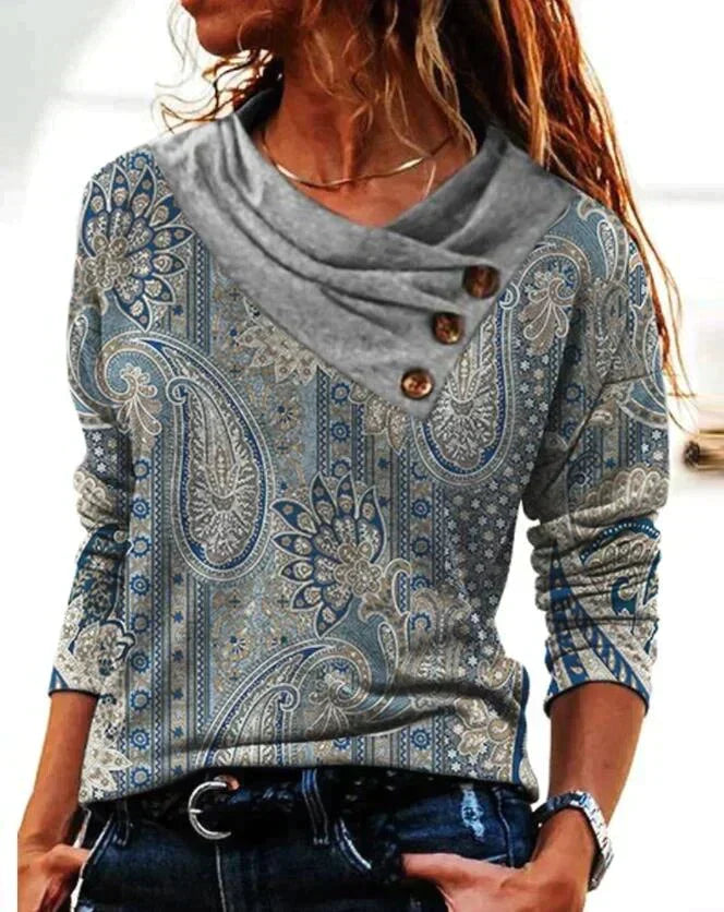 Freya Women's Printed Blouse - styled view