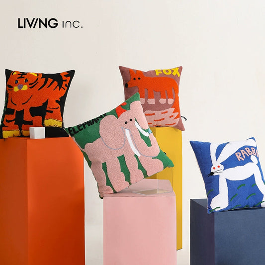 Whimsical Elephant Art | Throw Pillow with Plush Fabric Cover | Decorative Cushion for Cozy Home Decor 1