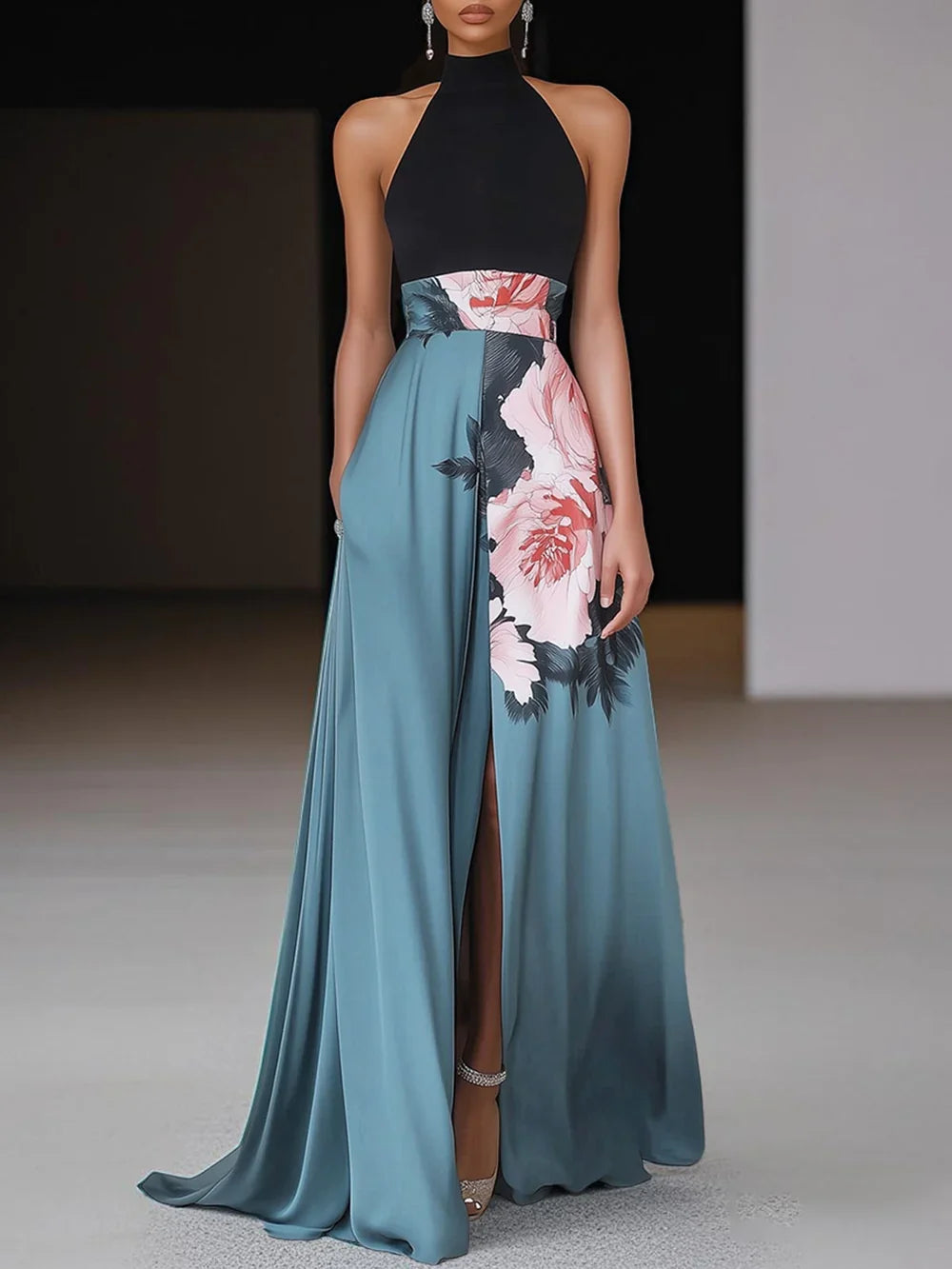Rowan Women's Floral Maxi Dress - fabric and finish detail