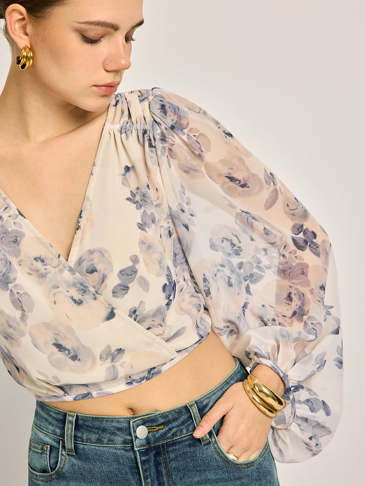 Violette Women's Oversized Blouse - close-up detail