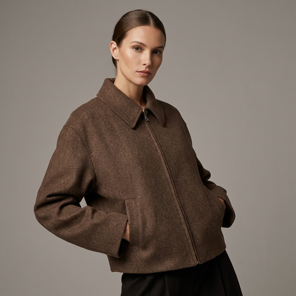 Birch Marlowe Women’s Cropped Jacket | Zip-Front Closure, Structured Silhouette