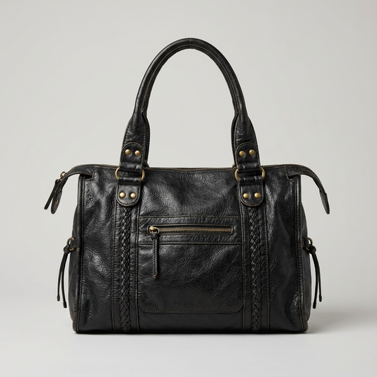 Bolso de Hombro para Mujeres Rhea | Diseño de Panel Trenzado, Estructura Suave