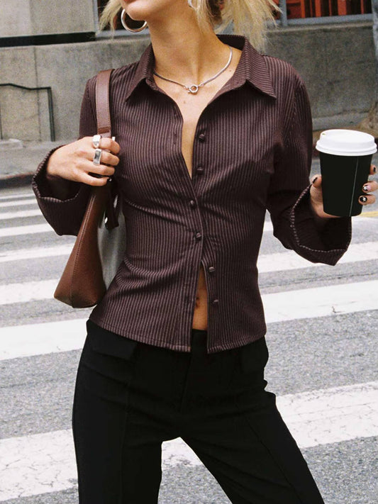 Iris Women's Striped Blouse - styled view