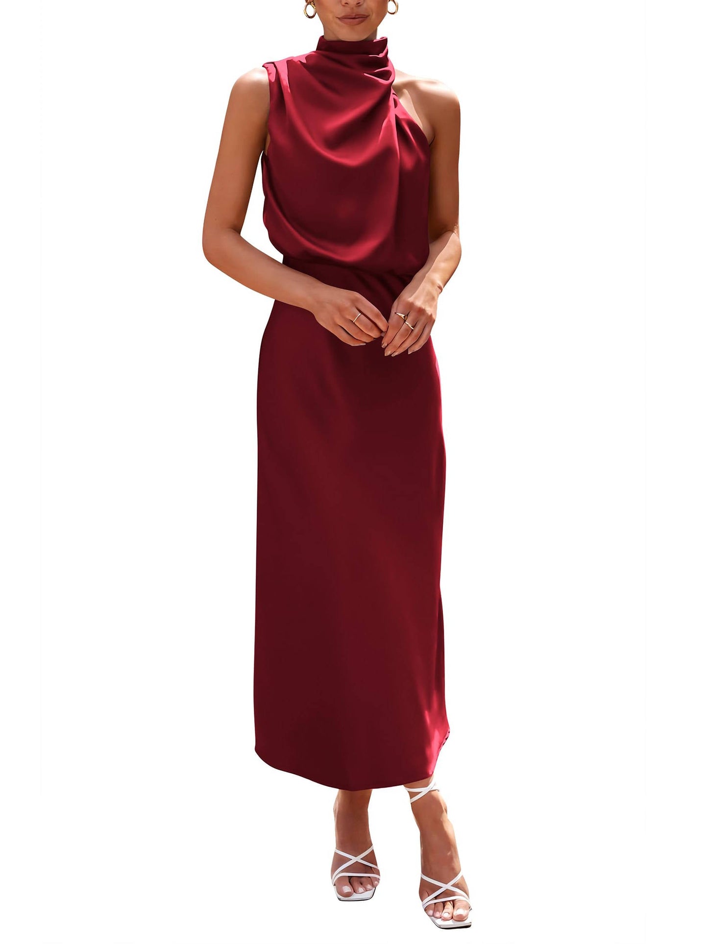 Darcy Women's Satin Maxi Dress - styled view