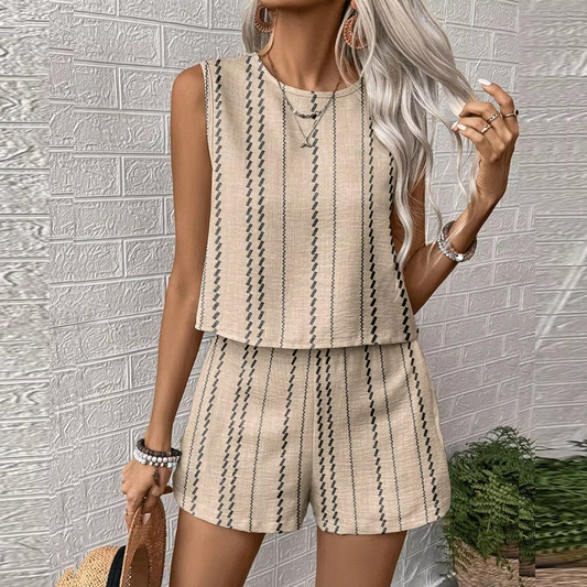 Sophie Women's Striped Tank Top - styled view