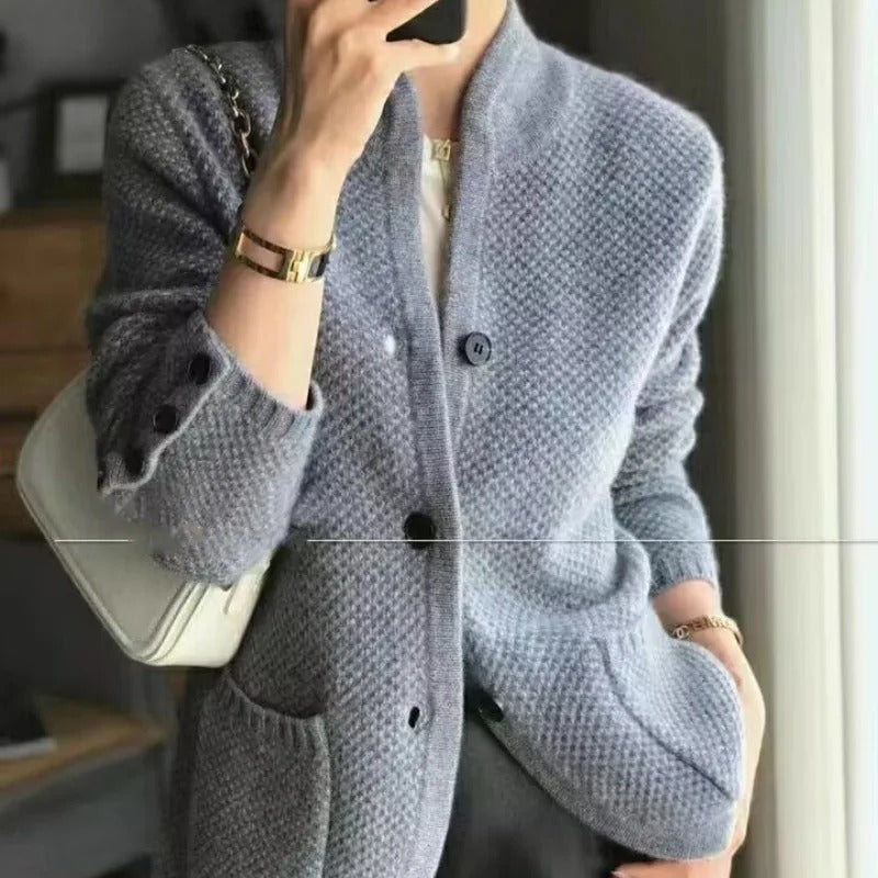 Ava Women's Cardigan - fabric and finish detail