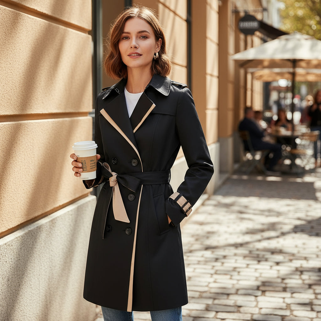 Trench-Coat Femme Elora | Coupe Croisée, Mélange Coton