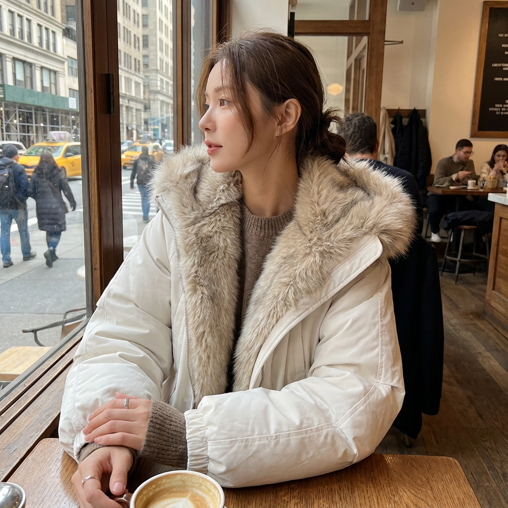 Doudoune pour femmes Cleo | Col en fausse fourrure, isolation décontractée en duvet