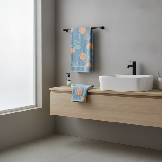 Cotton Beach Towel | Oversized styled in a modern bathroom