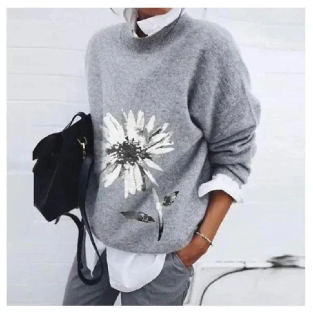 Sophie Women's Floral Sweater - fabric and finish detail
