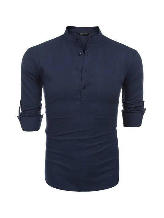 Hollis Men's Linen Shirt - styled view