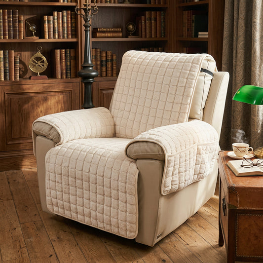 Quilted Recliner Chair Cover | Non-Slip Fit, Pet & Spill