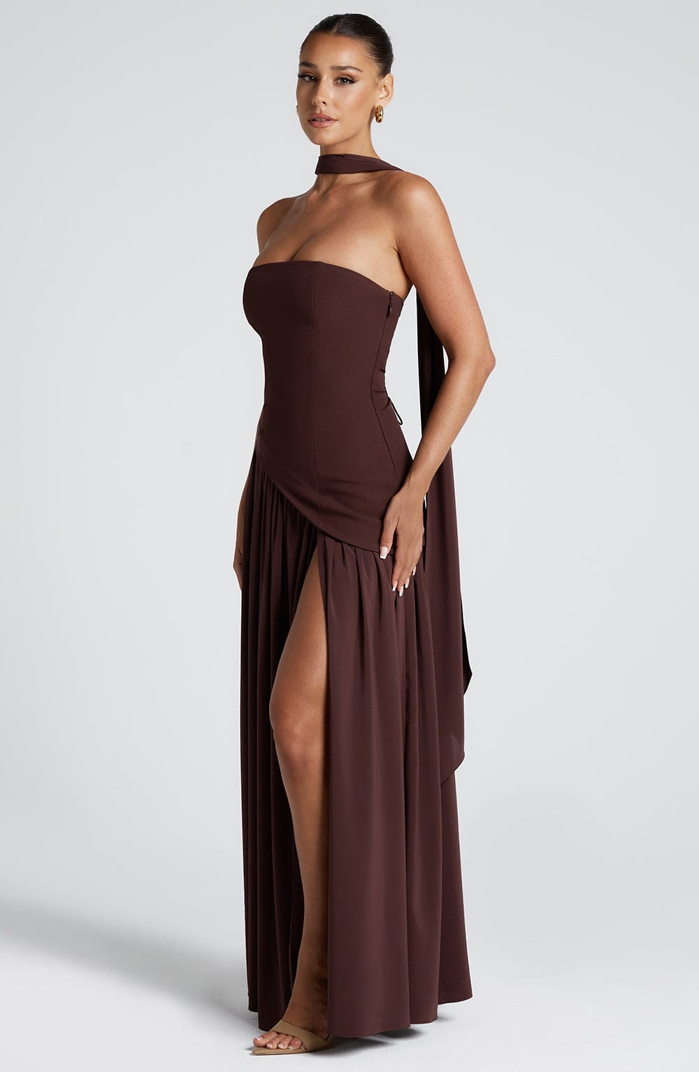 Vera Women's Asymmetric Maxi Dress - styled view