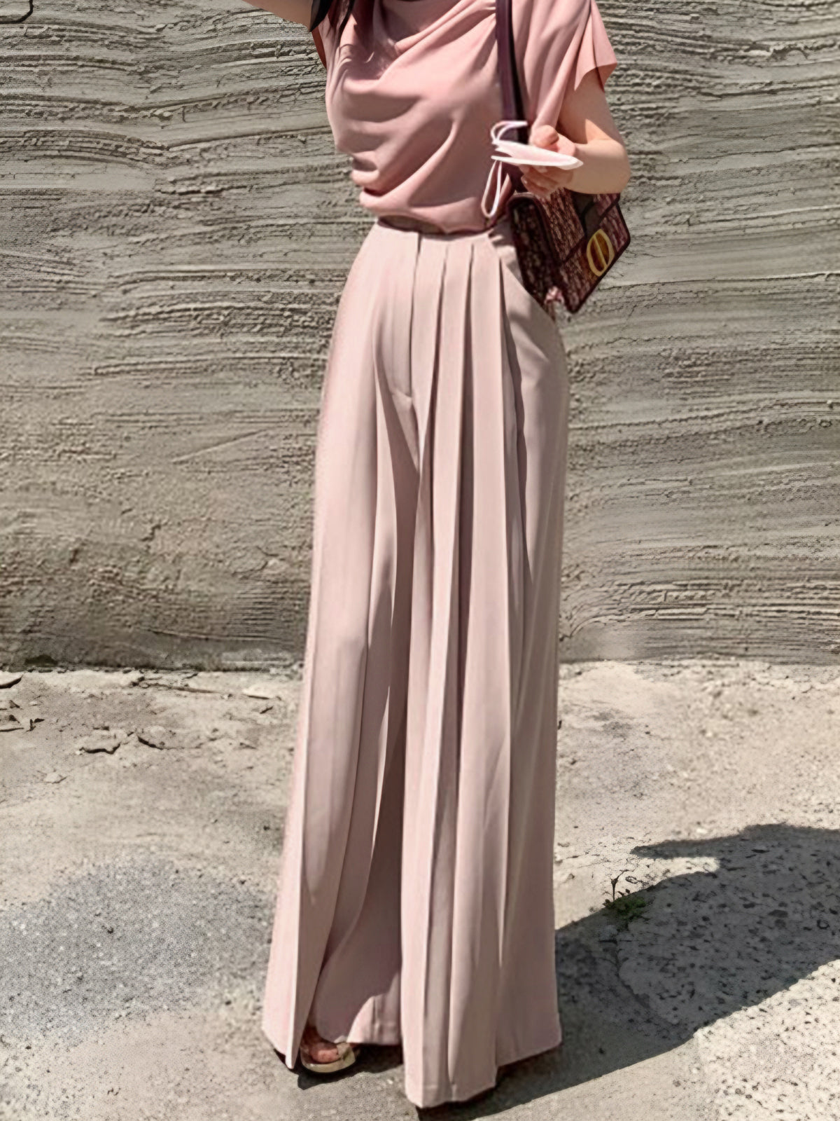 Rhea Women's Wide Leg Trousers - styled view