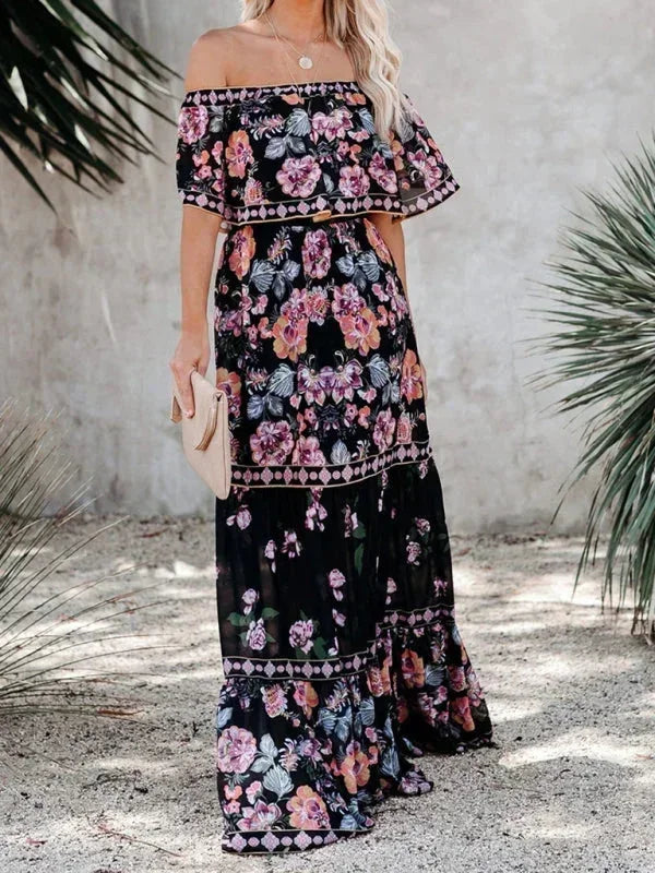 Rosa Women's Floral Maxi Dress - styled view