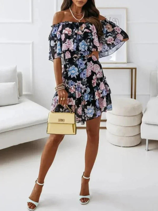 Ruby Women's Floral Mini Dress - styled view