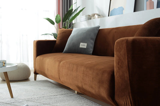 Velvet Brown Couch Cover