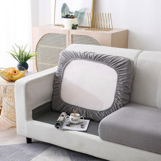 Narrow Jacquard Sofa Cushion Cover, Light Grey