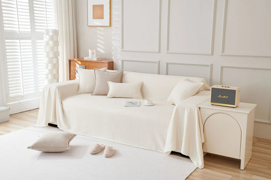 Mousoon Off-White Throw Blanket
