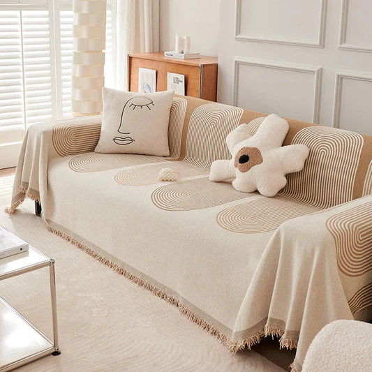 Sandy Tan Chenille Throw Blanket